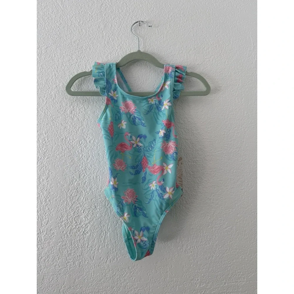 Tommy Bahama girls swimming suit flamingo floral Size 3